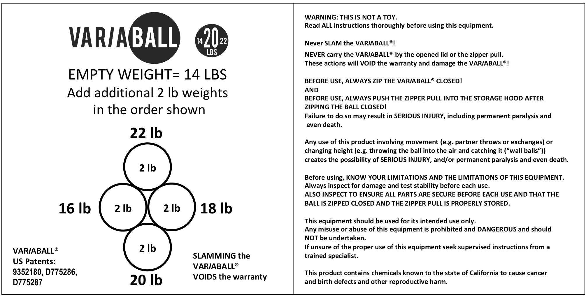 VARIABALL® 14 to 22 pounds